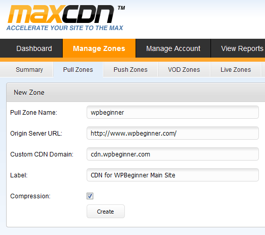 Configure W3 Total Cache - MaxCDN Settings