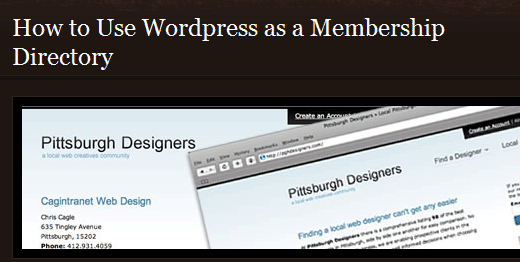 Create a Membership Directory using WordPress