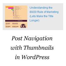 Post Navigation with Thumbnails