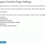 Blogging Checklist Settings