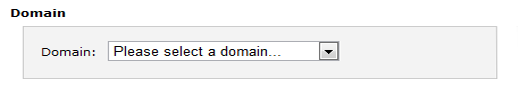 Select a domain in cpanel