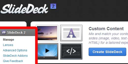 SlideDeck Manage Screen for Custom SlideDeck SlideDeck Manage Screen for Custom SlideDeck