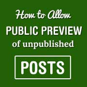 Public Post Preview in WordPress