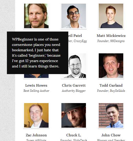 Tooltip Testimonials in WordPress Tooltip Testimonials in WordPress