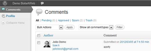 Comment Moderator View