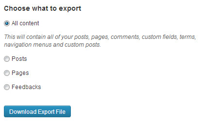 Exporting Data from WordPress.com in XML format Exporting Data from WordPress.com in XML format