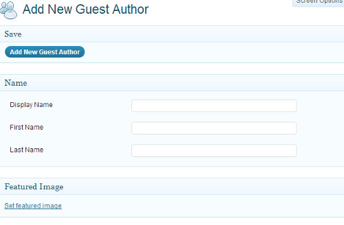 Add Guest Author Screen for Co-Author Plus Add Guest Author Screen for Co-Author Plus