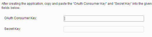 Enter OAuth and Secret Keys