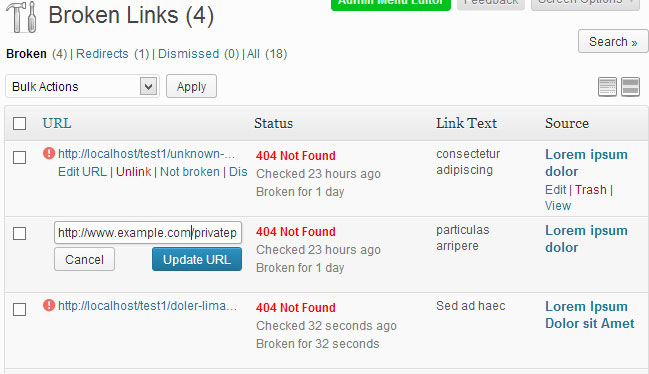 Fixing broken links in WordPress