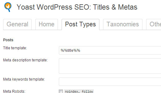 WordPress SEO Plugin - Post Type Title Settings
