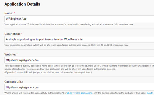 Registering your Twitter App
