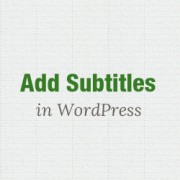 Subtitles in WordPress