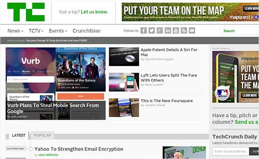 TechCrunch 40+ Notable WordPress Websites - techcrunch