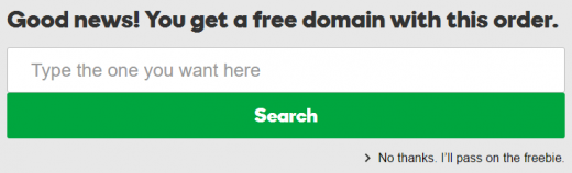 Choose your GoDaddy free domain