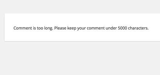 Control Comment Length