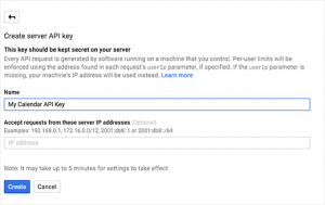 Name your API key Name your API key