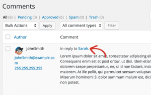 Parent comment link with a child comment Parent comment link with a child comment