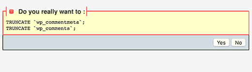 Delete all WordPress comments using phpMyAdmin Delete all WordPress comments using phpMyAdmin