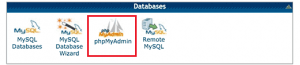phpMyAdmin in cPanel phpMyAdmin in cPanel