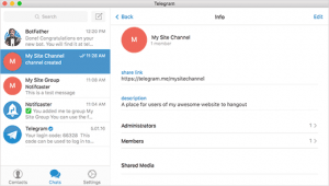 Channel options in Telegram Channel options in Telegram