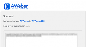 AWeber Authorization Code AWeber Authorization Code