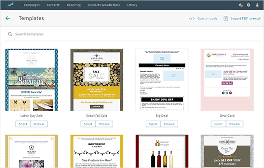 Select a template for your first email Select a template for your first email
