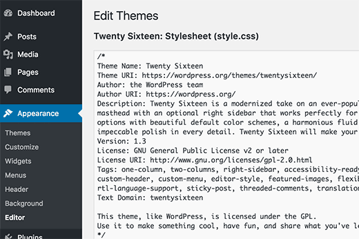 Disable file editing Disable file editing