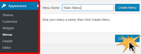 Creating the main menu in WordPress Creating the main menu in WordPress
