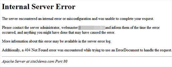 Image result for wp menu internal server error