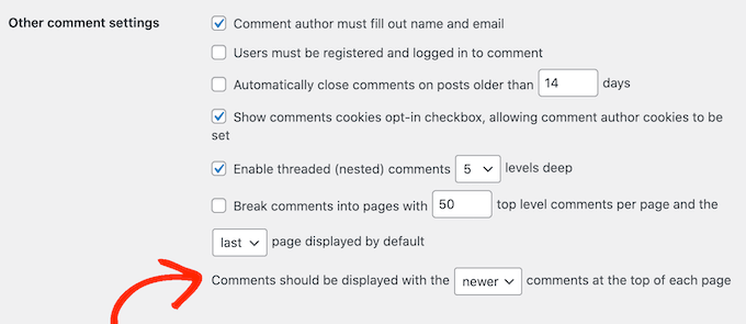Showing the most recent comments first in WordPress