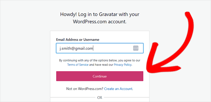 Provide WordPress account details