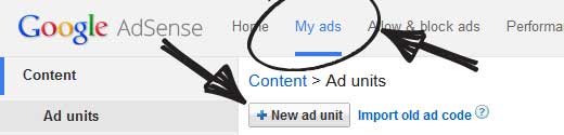 Google AdSense Create Ad