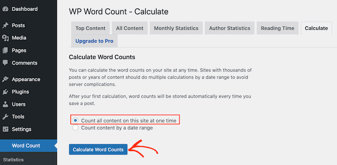 Получение статистики количества слов в WordPress