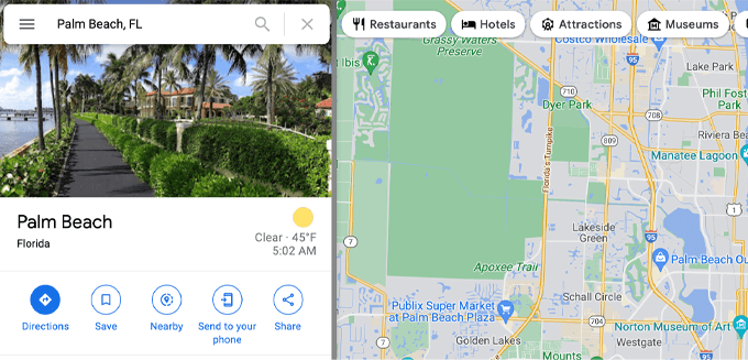 Найдите местоположение в Google Maps и нажмите Поделиться для вставки