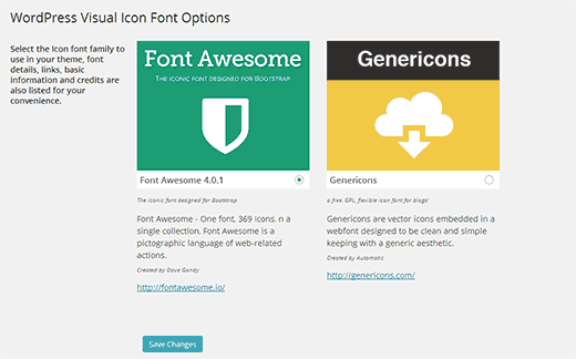 Choose an Icon Font to use with your WordPress theme
