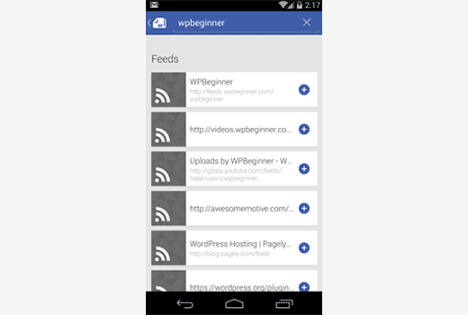 Subscribing WPBeginner using Google Play Newsstand on Android