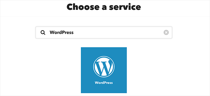 Выберите WordPress