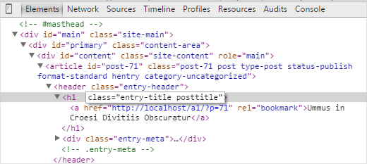 Редактирование HTML-кода в инструменте inspect element