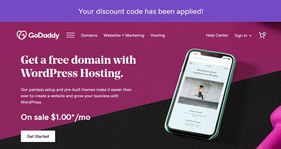 89.9% OFF GoDaddy Coupon Code + FREE Domain Name