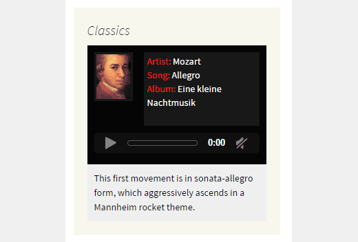 Create Audio Player widget to your website (free and easy)