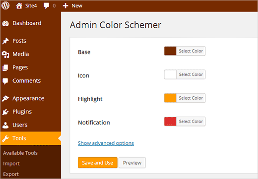 Creating your own custom admin color schemes