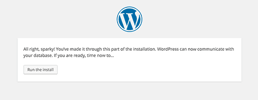 WordPress can now connect to your database