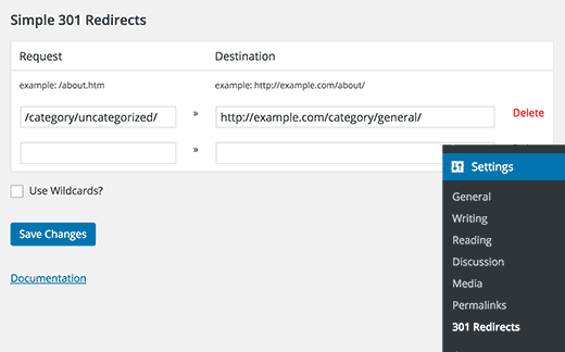 Setting up redirects