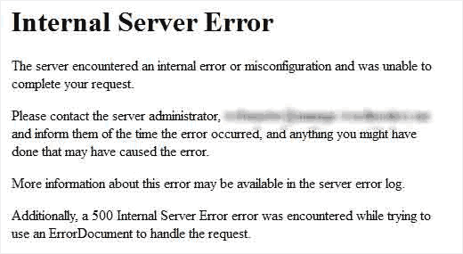 Errore interno del server