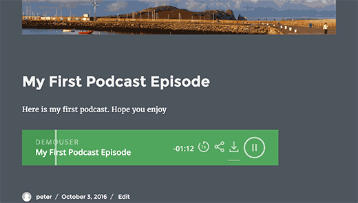 Podcast player in WordPress