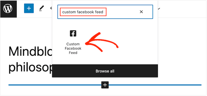 Adding the Custom Facebook Feed to a block template