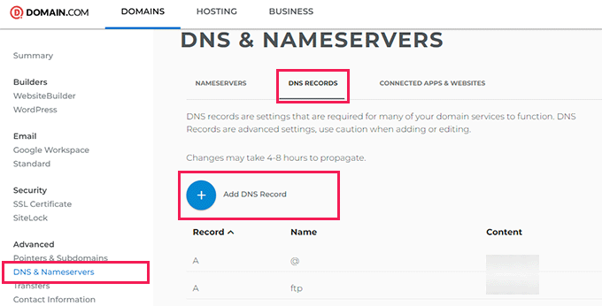 DNS records