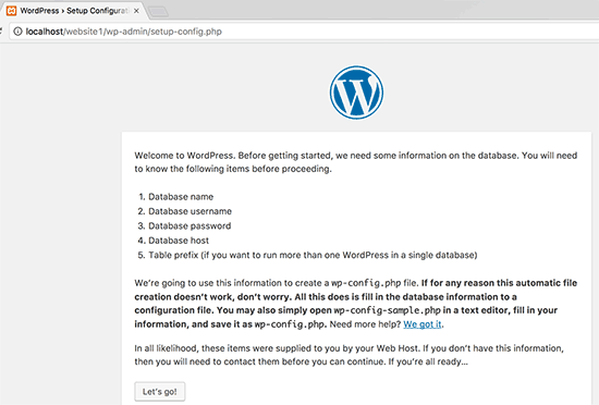 WordPress pre-setup to create site using XAMPP