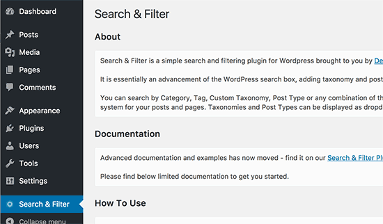 Search & Filter plugin documentation