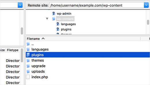 Renaming plugins folder to deactivate all WordPress plugins